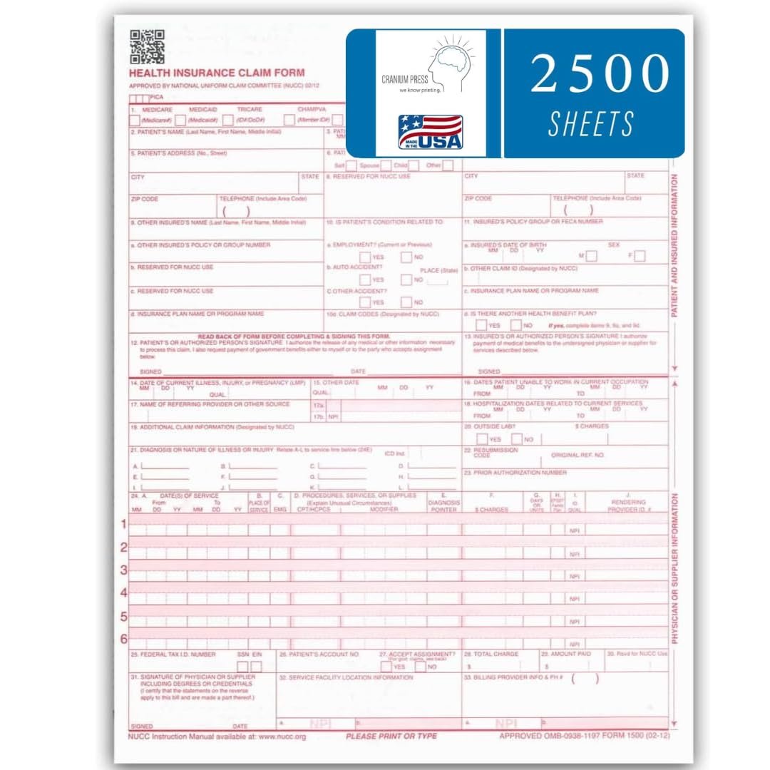 cms-1500-claim-forms-2500-sheets-new-version-hcfa-1500-02-2012-revision-laser-and-inkjet-compatible-health-insurance-claim-forms-in-oman-whizz-insurance-claim-forms for Cms 1500 Form Free Printable CMS 1500 Claim Forms - 2500 Sheets - New Version HCFA 1500 02/2012 Revision - Laser and Inkjet Compatible Health Insurance Claim Forms in Oman | Whizz Insurance Claim Forms for Cms 1500 Form Free Printable