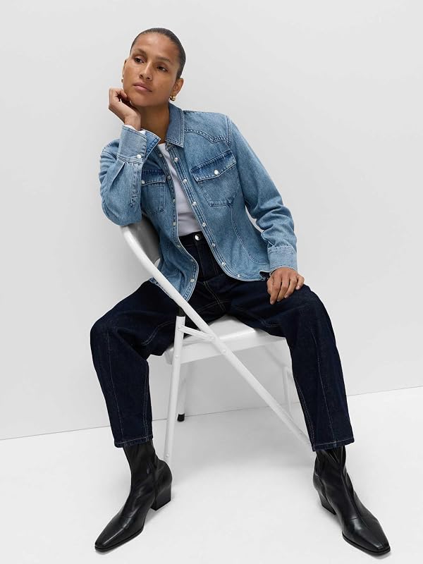 Chemise Western en Jean UK 6 (EU 34) — photo 3 sur 5