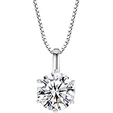 Dazzlingrock Collection GRA Certified D Color VVS1 1.00 Carat Round Moissanite Classic Solitaire Pendant Necklace with 18 inch Silver Chain for Her in 925 Sterling Silver
