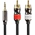 FosPower [25ft] 3.5mm Male to 2-Male RCA [Left / Right]Stereo Audio Cable - Step Down Design Adapter Cable for iPhone, iPod, Android Smartphones, Tablets, MP3 Players and More (25 Feet)