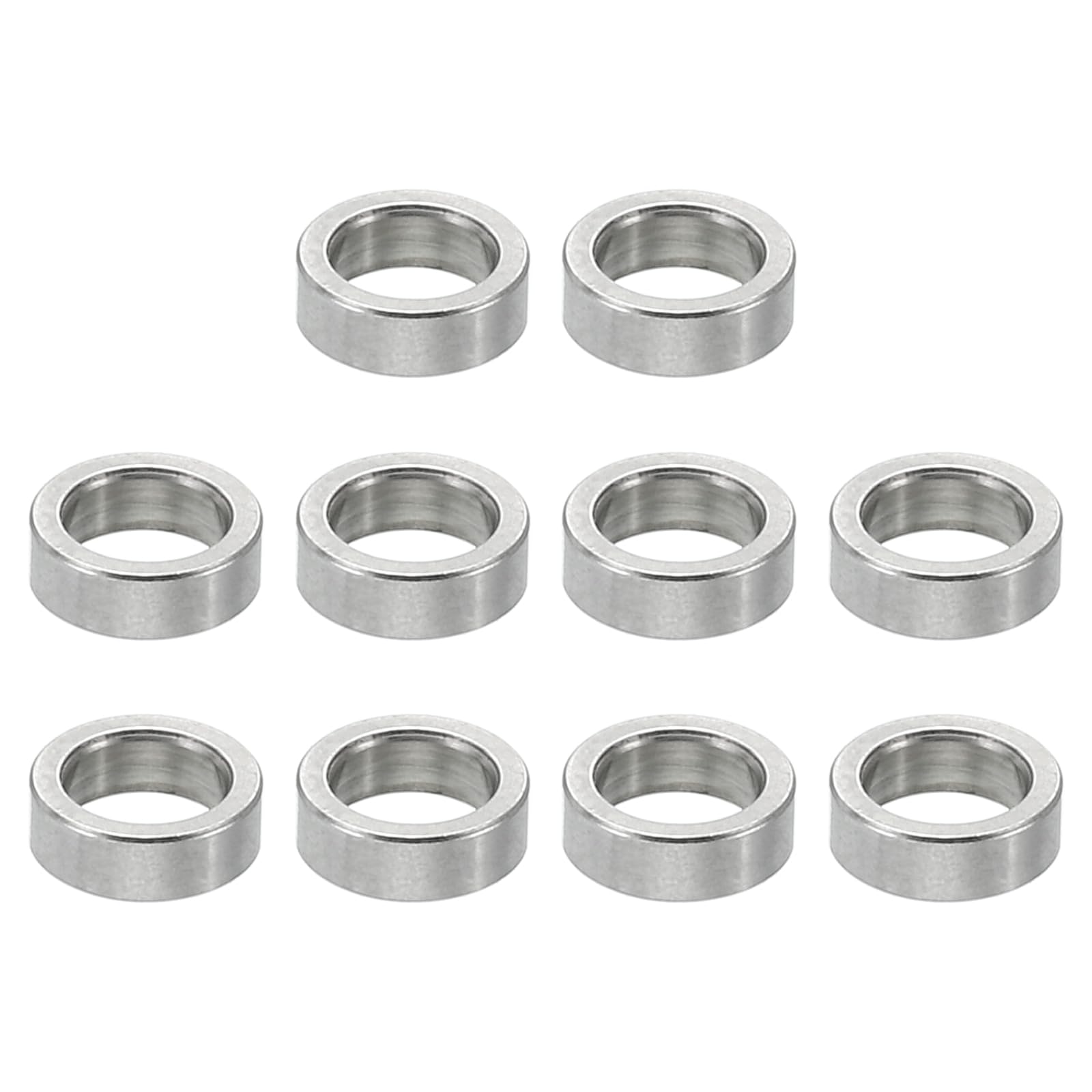 PATIKIL M4 Stainless Steel Spacers, 10 Pcs Metal Spacer Stainless Steel 4.1mm ID x 6mm OD X2mm L Stainless Steel Spacers Screw Standoff Round for 5/32inch or M4 Screw Bolts