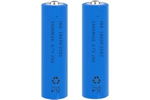 AFSONGOO 2 Pack 3.7 Volt 18650 Rechargeable Battery 18650 Li-ion 18650 Button top Battery for Flashlights, Headlamps, Doorbells, RC Cars (Blue)