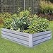 Galvanized Raised Garden Beds for Vegetables Metal Planter Boxes Outdoor Flower Bed Kit Steel Patio (6' x 3' x 1', Gray)