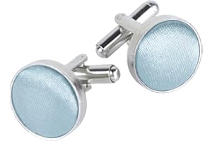 FELYSIK Classic Round Cufflinks for Men, Multi Colors, Silky Tuxedo Shirt Cuff Links for Wedding, Business, Prom