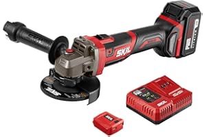 SKIL PWR CORE 20 Brushless 20V 4-1/2 Angle Grinder, Included 5.0Ah Battery, PWRJump Charger and PWRAssist USB Adapter - AG2907-1A