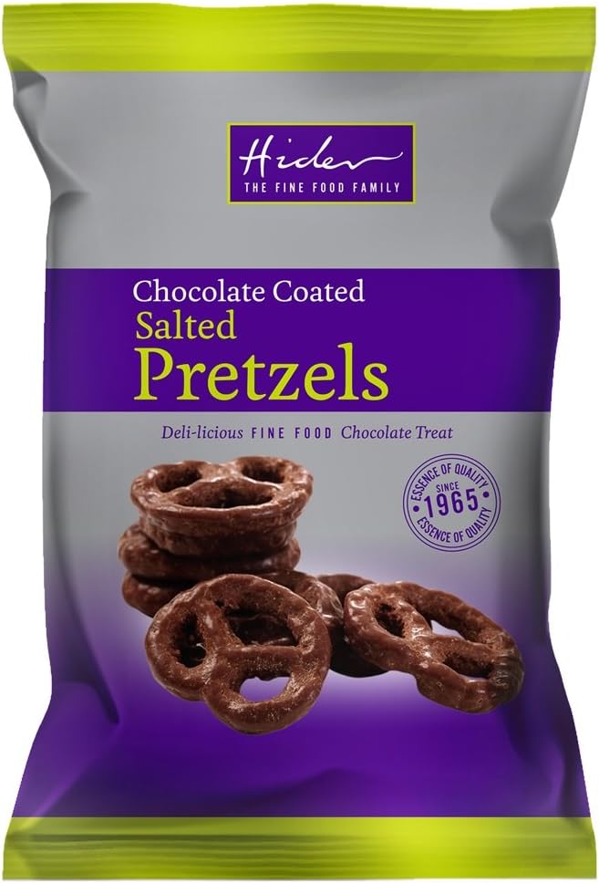 Salted Pretzels Milk Chocolate Coated Treats Hider Foods 65g (Pack of 4)
