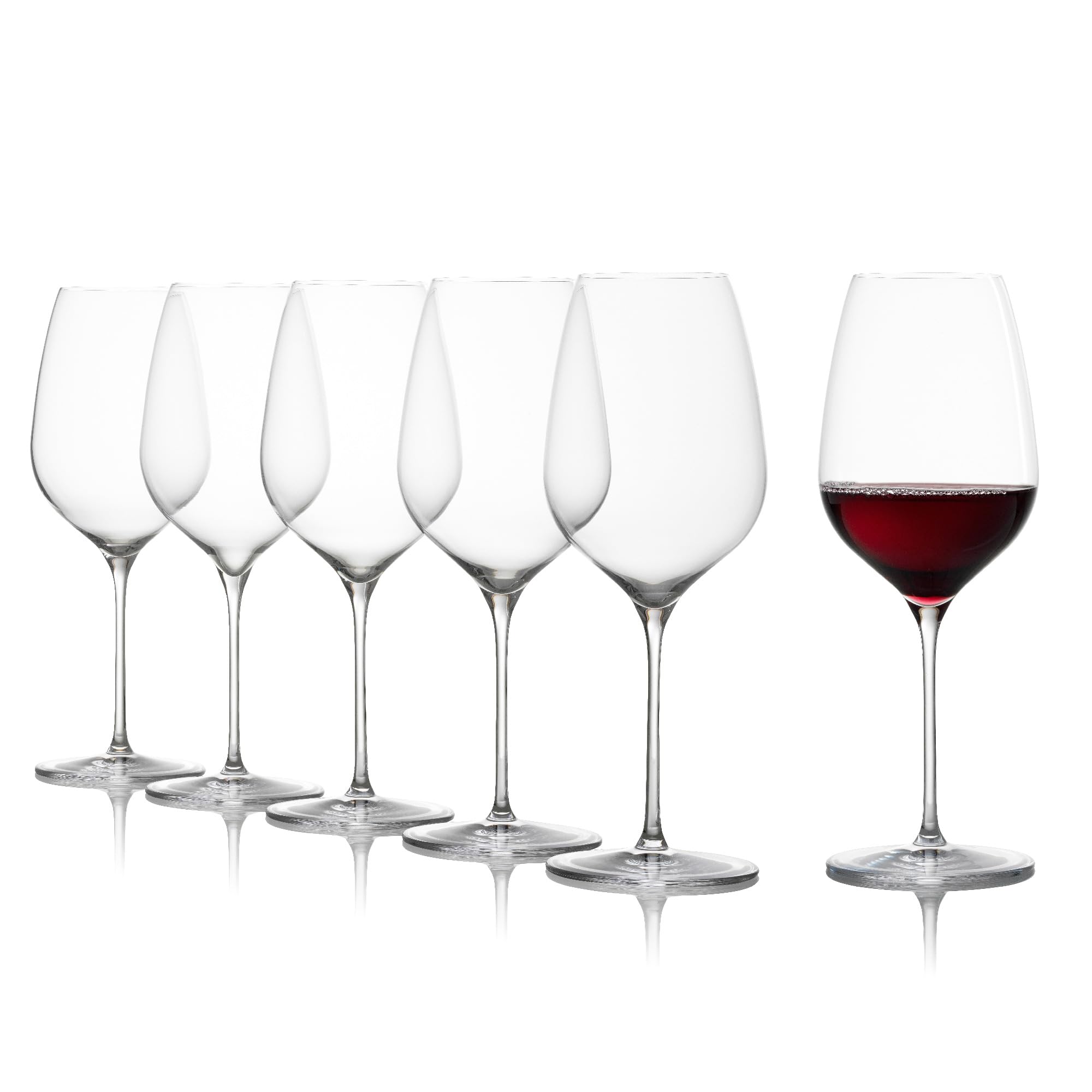 Stölzle Lausitz Red Wine Goblet Fino/Red Wine Glass Set of 6 / High-Quality Modern Red Wine Glasses/Elegant Lightweight Wine Glasses Red Wine/Stölzle Red Wine Glasses/Wine Goblets Glass