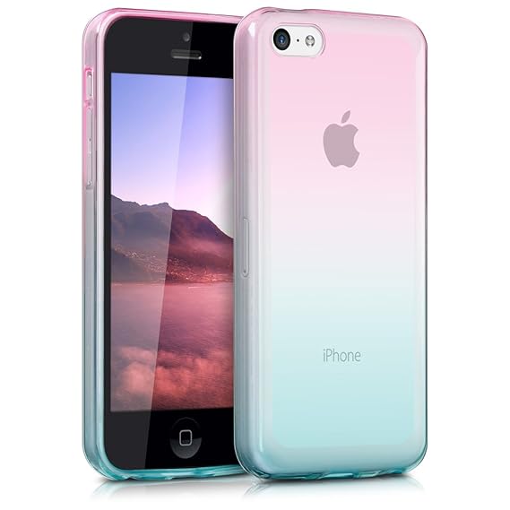kwmobile Apple iPhone 5C Hülle - Handyhülle für Apple iPhone 5C - Handy Case in Pink Blau matt