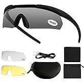 xaegistac Shooting Glasses Eye Protection for Shooting Range,Tactical Glasses with 3 Interchangeable Lens High Impact Eye Protection