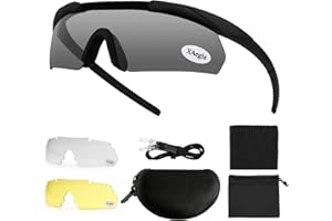 xaegistac Shooting Glasses Eye Protection for Shooting Range,Tactical Glasses with 3 Interchangeable Lens High Impact Eye Protection