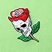 Skull Rose Applique Embroidered Flower Iron On Sew On Patch