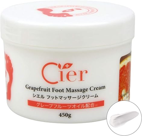 Amazon Co Jp シエル フットマッサージクリーム グレープフルーツ 450g 足クリーム かかとクリーム マッサージクリーム フット クリーム フットケアクリーム 足裏マッサージクリーム 業務用 足用 フット マッサージ クリーム ドラッグストア