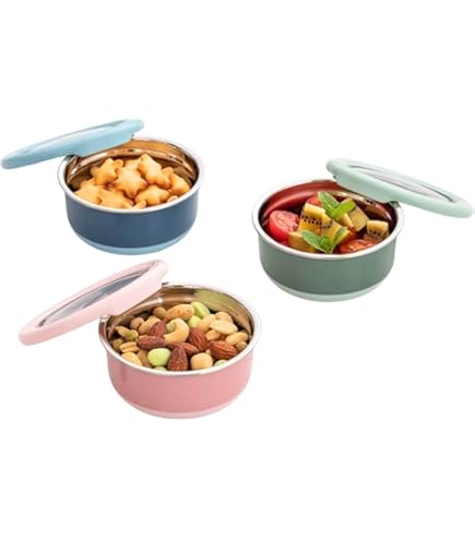 Lot De 6 Bols à Sauce En Inox Avec Couvercles Silicone Colorés - Étanches, Empilables, Pour Lunch Box, Pique-nique Et Barbecue
