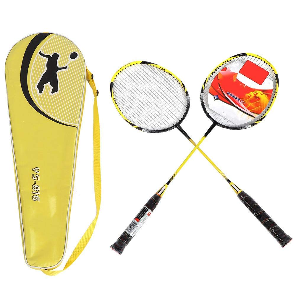 VGEBY 1Pair Badminton Racquet, High-Strength Battledore Racket with Bag for Indoor Outdoor Training Badminton And Tennis Supplies
