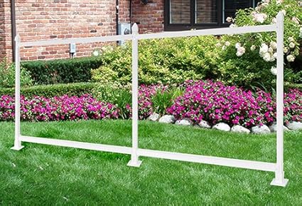 Amazon Com 3 Ft X 8 Ft White Vinyl Fence Standard Starter Kit Frame Only Garden Outdoor