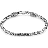 HZMAN Retro 4.5mm Wide Stainless Steel Snake Chain Bracelets for Men 8.5"