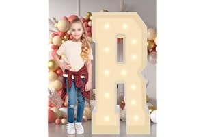 GGPL Multifunctional 4FT Marquee Numbers, corrugated plastic board, Quick Assembly in 5 Minutes Without Tools, for party decoration, disassembled into blank yard signs, Poster Board (Letters R)