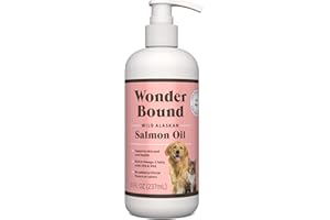 Amazon Brand - Wonder Bound Wild Alaskan Salmon Oil - Skin and Coat Support, Omega 3 Supplement for Dog and Cat , 8 fl oz