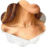 Jugielu Vintage Layered Bead Chain Choker Necklace Gold Teardrop Gemstone Necklace Beaded Satellite Necklace Crystal Waterdrop Necklace Opal Chain Necklace Jewelry for Women