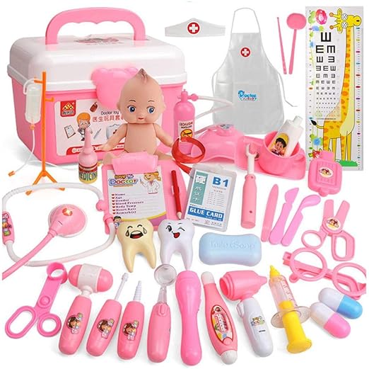 abiet Juegos De Médicos Enfermera para Niños, Juguete De Doctora Maletín Doctor Y Enfermería Clínica Dental Juego para El Aula Escolar De Niños Y Niñas: Amazon.es: Hogar