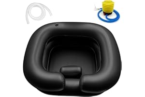 BIRDDIE Inflatable Hair Washing Shampoo Basin, Portable Hair Washing Bowl for Bedridden, Disabled, Injured, Elderly, Hair Shampoo Bowl for Dreadlocks and at Home Hair Washing Sink (Black)