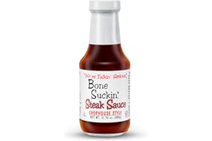 Bone Suckin' Steak Sauce, For Steaks, Burgers, Meatloaf, Pork Chops & Chicken - Tangy, Savory, Light Smoke Flavor With Bits Of Onion & Garlic - Gluten Free, Non-GMO, Kosher