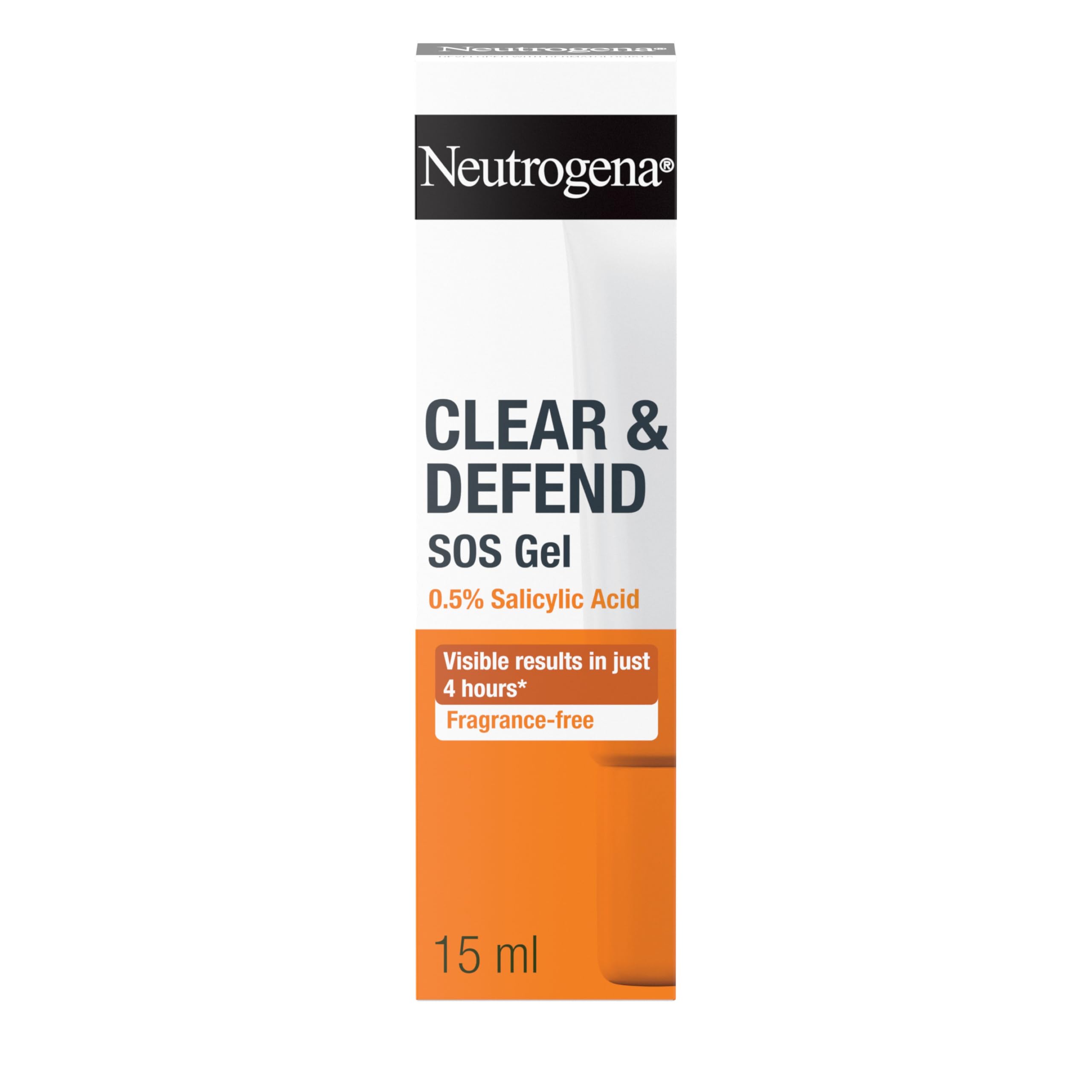 Neutrogena Clear and Defend SOS Gel (15ml), Oil-Free Face Gel for Spot-Prone Skin, with Purifying 0.5% Salicylic Acid to Help Reduce the Appearance of Spots