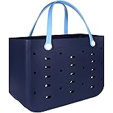 PoVwlty Rubber Beach Bag for Men & Women, Water-resistant Travel Tote Bag for the Beach Boat Pool