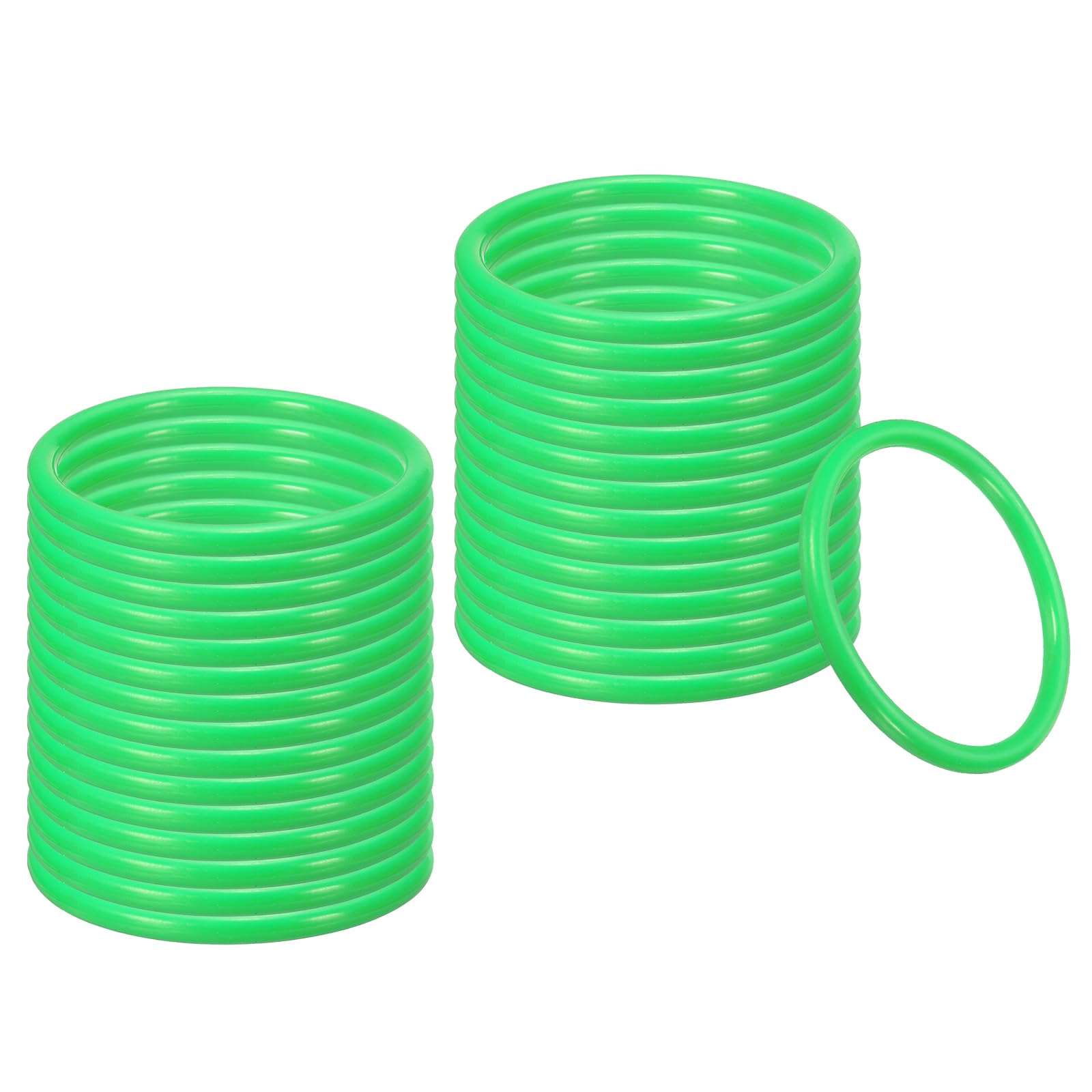 PATIKIL 3.5 Inch Plastic Ring-Toss Rings for Bottles, 30 Pack Carnival Rings Plastic Hoops for Speed and Agility Practice Outdoor Party Favor, Green