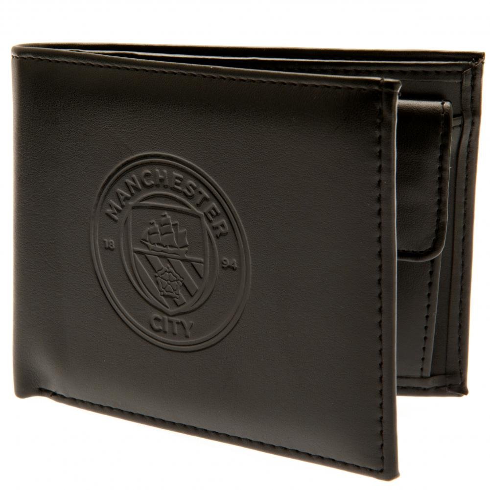 Manchester City Football Club Official Leather Wallet RFID Protection Team Crest Badge