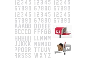 ZJWZSLI 120 PCS Reflective Mailbox Number and Letters Stickers, 2 inches Self Adhesive Capital Letter Sticker, Reflective email digital sticker, suitable for Pre-Spaced Waterproof for Mailbox Address, Bin,