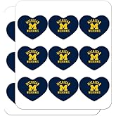 University of Michigan Wolverines Logo Heart Shaped Planner Calendar Scrapbook Craft Stickers