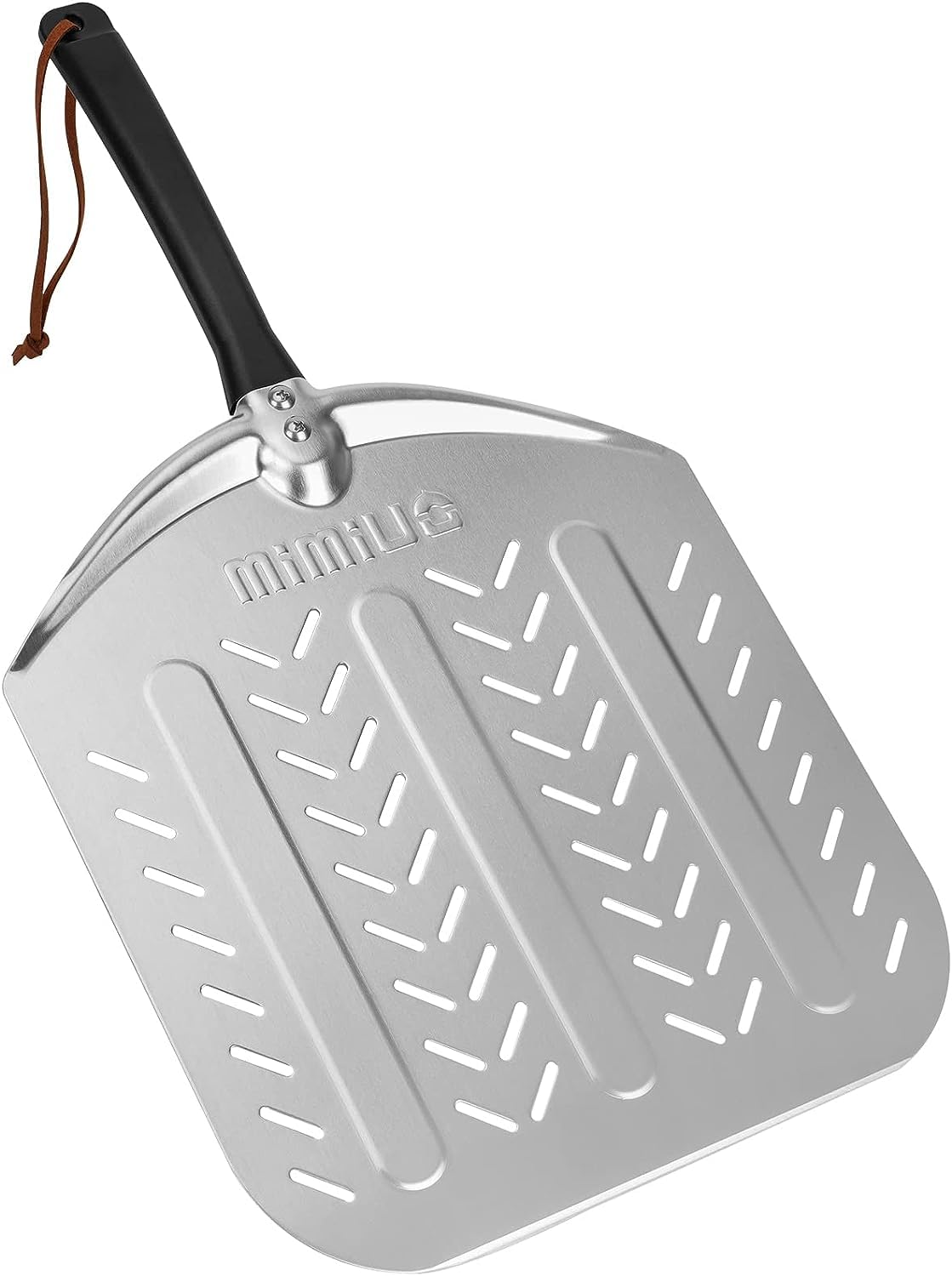 onlyfire Mimiuo Aluminum Pizza Peel, Perforated Pizza Shovel, Non Stick, for Any Outdoor or Indoor Pizza Grill Oven, 12 x 13.6 Inch