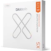 D'Addario XS 80/20 Bronze Coated Acoustic Guitar Strings XSABR1047, 3-Pack | XS coated acoustic strings deliver maximum life, smooth feel, tuning stability and bright 80/20 bronze tone.