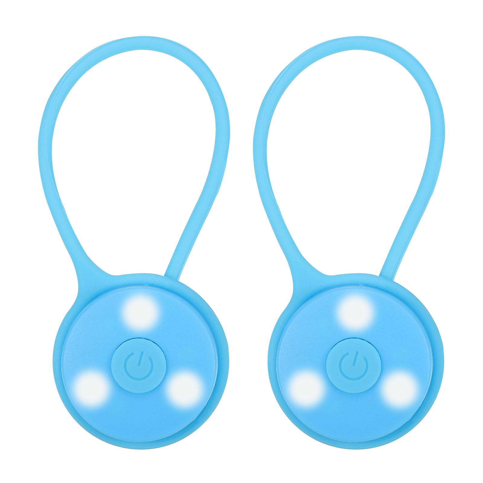 PATIKIL LED Running Light, 2 Pack Silicone Rope Bike Safety Light Running Lights for Runners, Cycling, Dog Walking, Blue