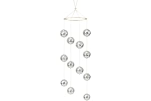 Disco Ball Mobile Hanging Decor - 12pcs 2" Mirror Disco Balls, Elegant 4-Strand Design, Party and Home Decorative Ornament fo