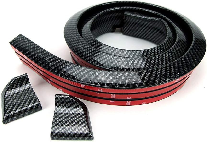 JOYON 59''/1.5M Universal Rear Bumper Lip Exterior Spoiler Rubber Protector for Cars Auto Trucks SUV(Black Carbon Fiber)