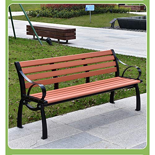 Parkbank Im Freien, Korrosionsbeständige Kunststoff-Holzbalkon-Gartenbank Mit Doppelter Rückenlehne… – Bild 4