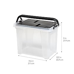 IRIS USA File Box File Organizer w/ Wing Lid for