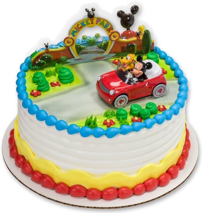 Mickey Mouse and Pluto Car DecoSet Cake 