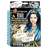 Make It Real - Disney Descendants Watercolor Small. Disney Inspired Water Coloring Book for Girls. Includes Evie Watercolor Sketchbook, Paint Brushes, Watercolor Paints, Stencils, Stickers, and More