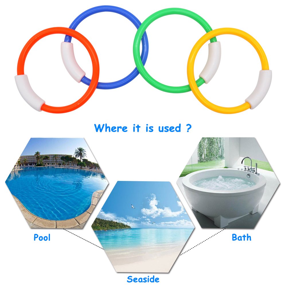 Jeu Piscine Anneau de Plongée Jouet de Natation Bain Plage Eau L\'Été Cadeau pour Enfant 6 7 8 9