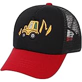Cute Embroidery Excavator Kids Baseball Cap Adjustable Cotton Washed Vintage Cowboy Hat for Boys Girls Age 2-8