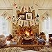 Konsait 2 IN 1 Merry Christmas Banner Burlap, Christmas Party Bunting Banner Garland for Fireplace Picture Outdoor Indoor Decorations,Xmas Home Photo Prop Party Decor Favors Supplies