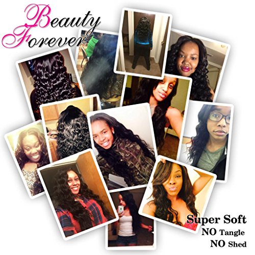 Beauty Forever Hair Brazilian Natural Water Wave Virgin Hair Wet and vavy Hair Weave 3 Bundles 100% Unprocessed Human Hair Extensions Natural Color 95-100g/pc (10 12 14)