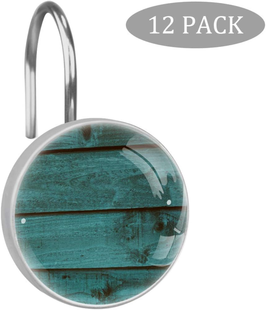 Madera rústica de granero verde azulado envejecida Ganchos de cortina