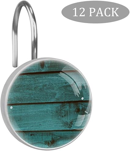 Madera rústica de granero verde azulado envejecida Ganchos de cortina