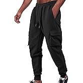 domirica Waffle Sweatpants for Men Solid Color Street Hip Hop Loose Fit Casual Lounge Fall Drawstring Pants with Pockets