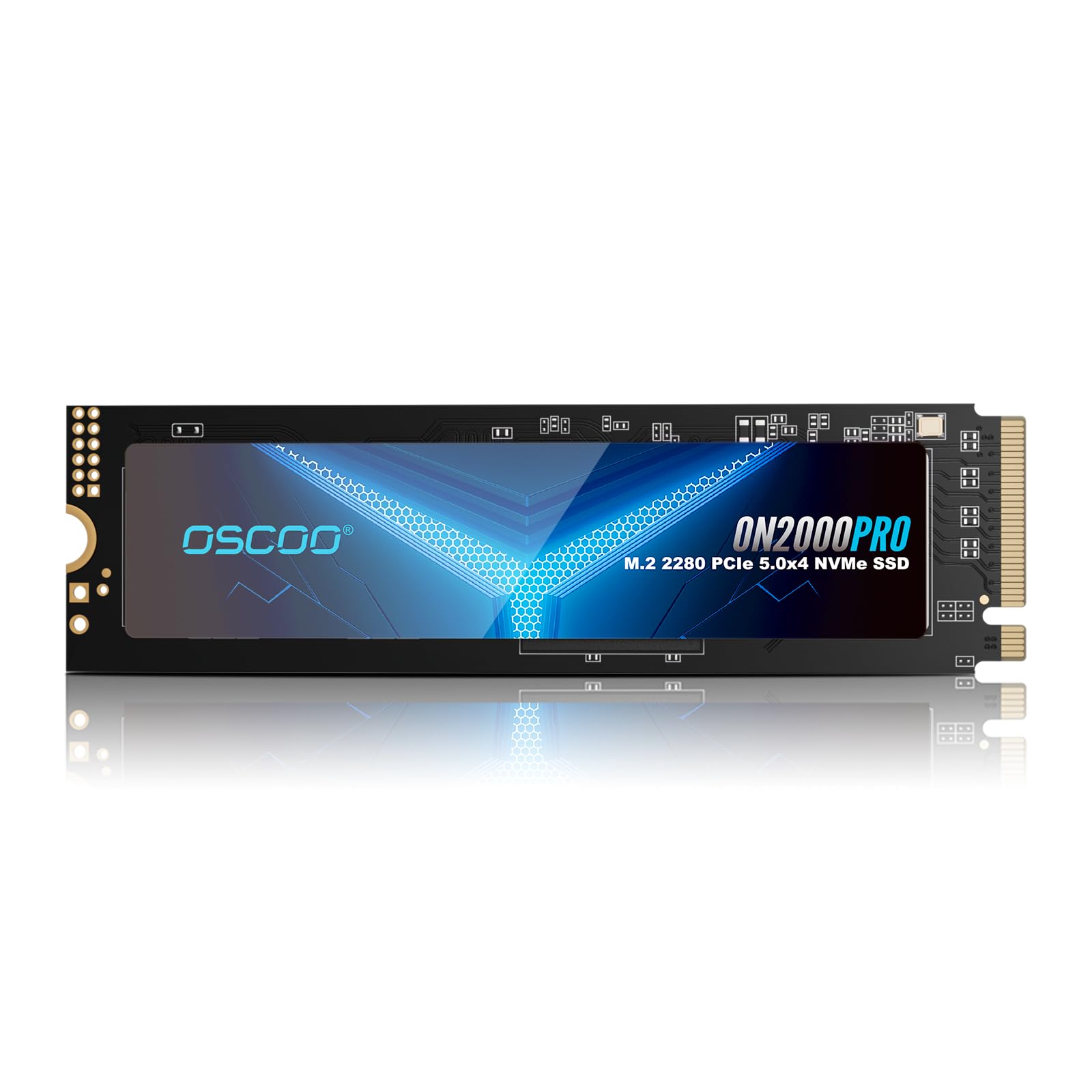 OSCOO SSD NVMe Gen 5.0 de 4 TB, hasta 14 000 MB/s, 3D TLC NAND, caché DRAM, disipador térmico de grafeno, SSD M.2 NVMe PCIe 2280 Gen5x4 para aplicaciones de IA, juegos, PS5, computadora portátil, PC, estaciones de trabajo de alta resistencia