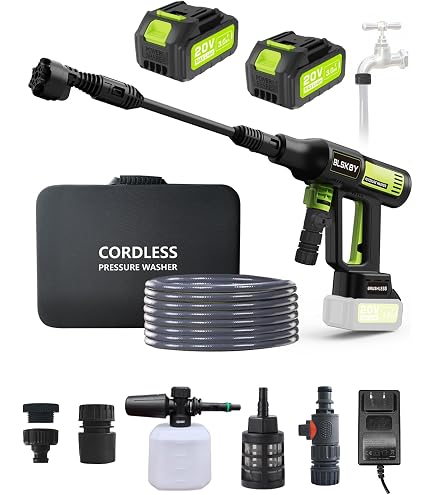 Nettoyeur Haute Pression Sans Fil MYPIN - 790 PSI, 21V - Avec 2 Batteries, Buse 6-en-1 Et écran LED - Pour Voiture, Terrasse, Clôture - 9 Modes De Pression